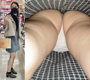 長編:逆さ撮りの瞬間32☆清楚で童顔なのにTバック☆電車対面☆追跡☆めくり☆（顔出し/フラッシュ撮影/エスカレーター）