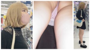 <strong>長編:逆さ撮りの瞬間31☆金髪美女Part2☆買物追跡☆M字座り☆ハミマンTバック☆めくり☆（顔出し/フラッシュ撮影/エスカ)</strong>